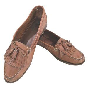 Cole Haan Country Mens Brown Leather Tassel Loafers Custom Made USA